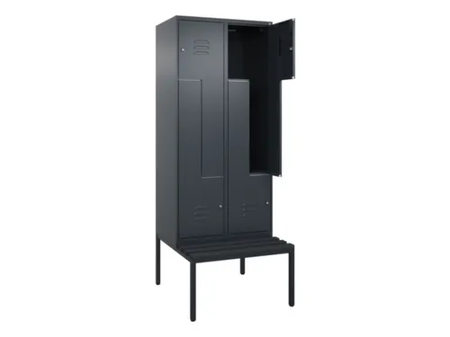 Z-garderobekast,HxBxD 2120x800x815mm,4vak,vak B 400mm,cil.-slot