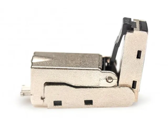 CAT 6A veldconnector haaks STP met stofkap knikbescherming