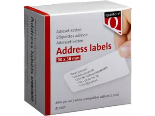 Labeletiket Quantore DK-11208 38x90mm adres wit - 1