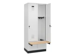 locker met bank,HxBxD 1950x800x815mm,2vak,vak B 400mm,draaigrendel