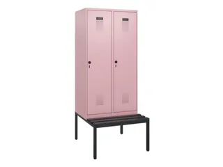 locker met bank,HxBxD 1950x800x815mm,2vak,vak B 400mm,draaigrendel - 2