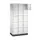 lockerkast,RAL 7035,HxBxD 1950x920x500mm,3x5vakken,cil.-slot,sokkel