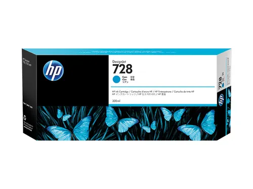 inktcartridge 728, 300 ml, OEM F9K17A, cyaan