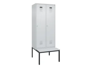 locker met bank,HxBxD 2120x800x815mm,2vak,vak B 400mm,cilinderslot - 2