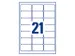 inkjetetiket Avery 63,5x38,1mm wit 100 vel 21 etiketten per vel