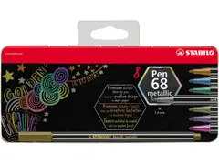 Pen 68 metallic viltstift 8 kleuren metalen