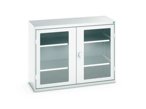 vitrinekast 1000x1300x550mm 2xStalen bodem romp RAL7035 front RAL7035