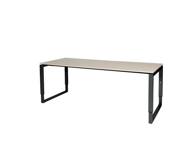 Domino Plus Bureau Hoogte Verstelbaar 2000x800mm Grijs 25mm Zwart