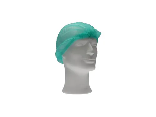 PP non woven haarnet Groen 49cm 'clip cap' maat M 1000 Stuks
