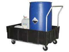 verrijdbare PE-opvangbak,v. 1x200l vat,opvangvol. 250l