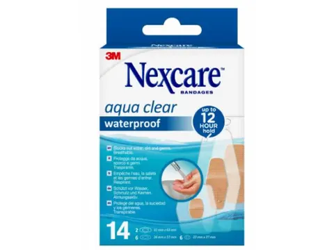 3M Aqua Clear Waterproof Pleister 360° 14 stuks Assorti