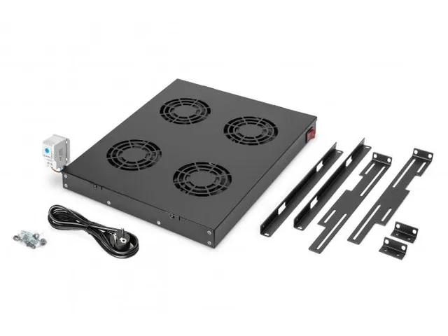 Ventilatorunit voor 483 mm (19 inch) 4 ventilatoren incl. thermostaat