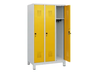 schoollocker,HxBxD 1630x900x500mm,3vak,vak B 300mm,draaigrendel,voeten - 1