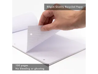 Schrijfblok Pukka Recycled A4 lijn 4-gaats 100 vel 80 gram groen - 5
