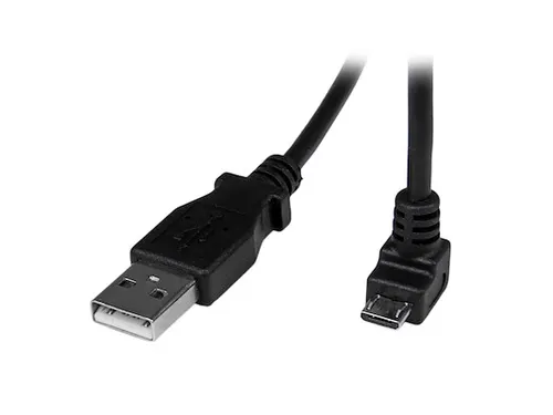 2m micro USB-kabel A-naar-micro-B met neerwaartse hoek