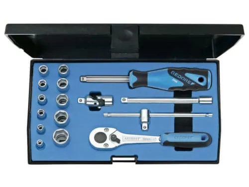 20 EMU-10 Dopsleutelset 1/4 inch 16-delig zeskant 4-13mm
