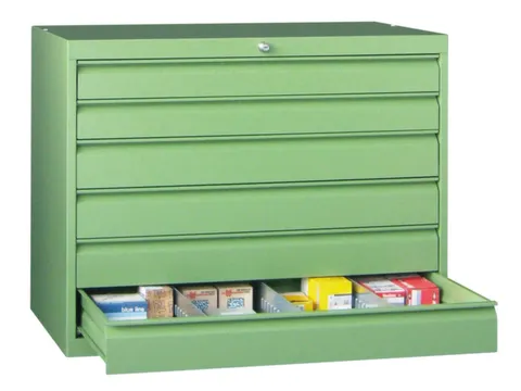 ladekast HxBxD 800x1023x600mm 6laden slot RAL7035 front RAL5012