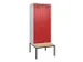 locker met bank,voor scheiding van kleding,HxBxD 2120x800x815mm,2vak