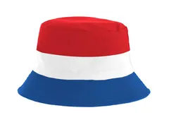 Feesthoed rood wit blauw en oranje one size omkeerbaar
