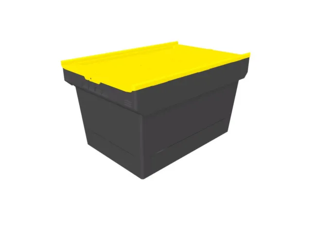 Herbruikbare containers HxLxB 340x610x400mm 58l PP-regeneraat geel