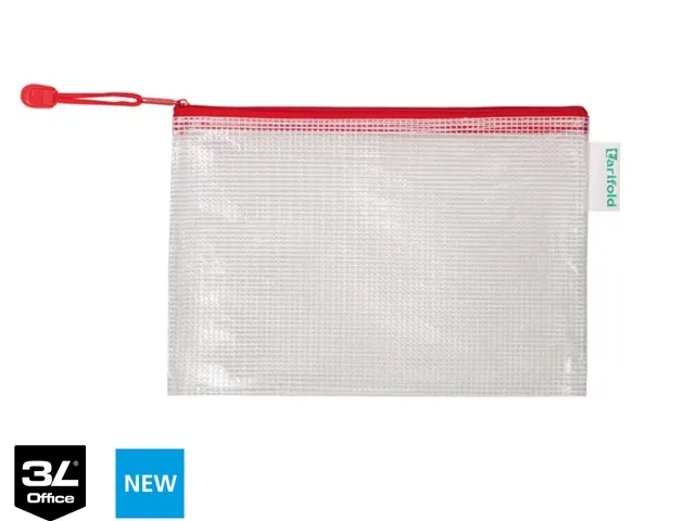Opbergtas Tarifold met rits 235x165mm PVC rood
