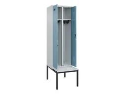 locker met bank,voor scheiding van kleding,HxBxD 2120x600x815mm,2vak