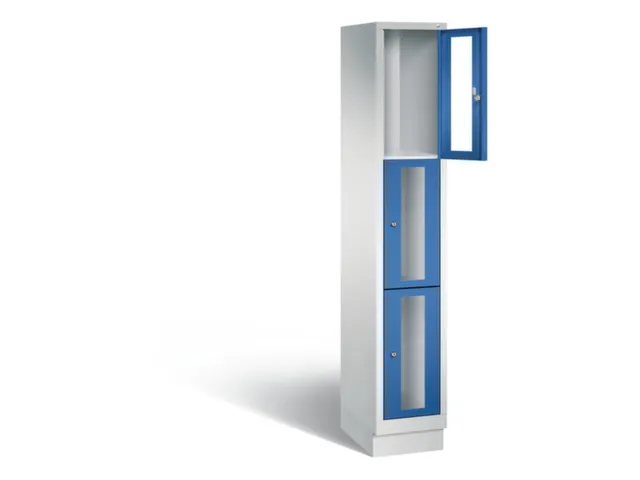 Lockerkast 1800x320x500mm 1x3 vakken Cilinderslot, Sokkel, RAL5010