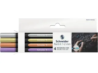 Metallic liner Schneider Paint-It 020 1-2mm etui 4st. (metallic zilver - 3