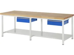 werkbank,HxBxD 840-1040x2500x900mm,beukblad,draagverm. 1250kg,4voeten