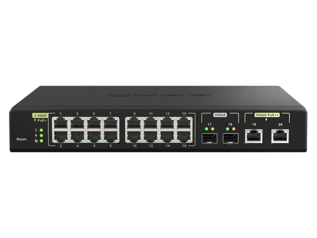 16x RJ45 2.5GbE , 2x RJ45 10GbE, 2x 10GbE SFP+, PoE, Web Managed, 100-