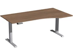 In hoogte verstelbaar bureau in vrije vorm,HxBxD 630-1280x1800x1000mm