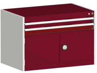 ladekast HxBxD 700x1050x750mm 2laden RAL7035 front RAL3004 - 1