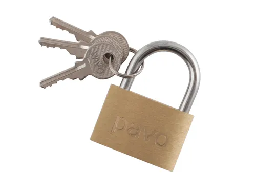 Hangslot Pavo Messing 40mm met 3 sleutels