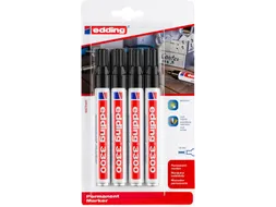 Viltstift edding 3300 schuin 1-5mm blister à 4 stuks zwart