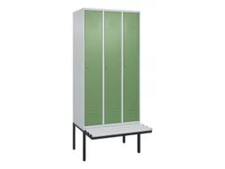 locker met bank,HxBxD 2120x900x815mm,3vak,vak B 300mm,cil.-slot