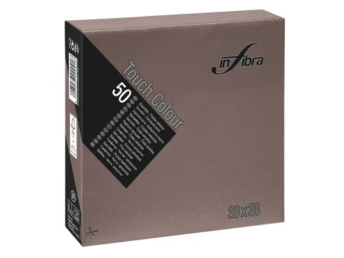Infibra I-0496 Servet 33x33cm 1/4 vouw 2-Laags Bruin 1200 Stuks
