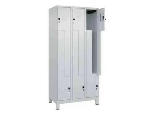 Z-garderobekast,HxBxD 1950x900x500mm,vak B 150/300mm,draaigrendel