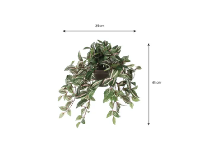 Kunstplant Mica Tradescantia hangend groen 45x25cm