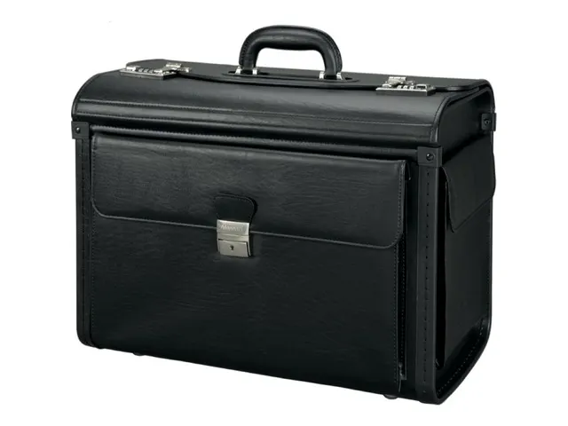 Pilotenkoffer Alassio VICENZA. Zwart kunstleer.