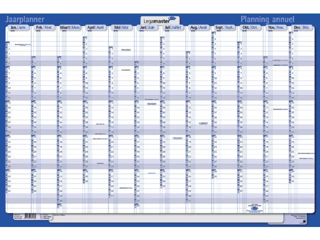 Jaarplanner 2026 Legamaster 1 persoon 90x60cm horizontaal gelamineerd