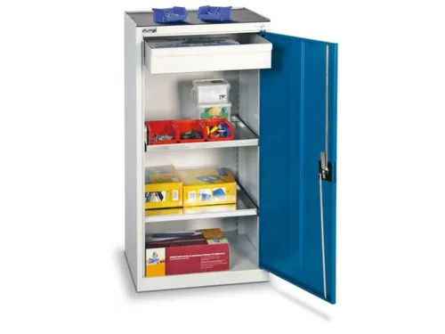 Draaideurkast 1000x500x500mm 1lade 2legborden Romp/deuren Ral5010