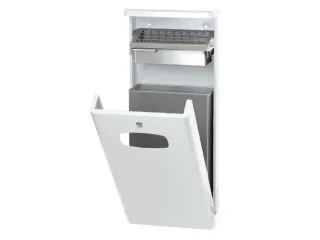 Buitenafvalbak met afdak 32 Liter Wit - 1