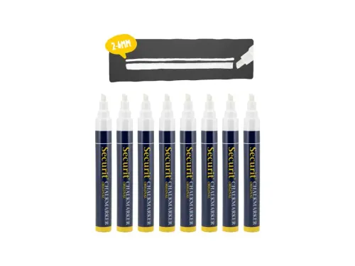 Krijtstift Securit SMA-510 Schuin 2-6mm Wit 8 Stuks