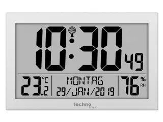 Digitale wandklok Technoline WS 8016 225x143x24mm zilver - 2