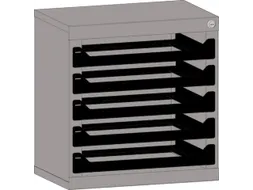 Opslagtoren V Assortimentskoffers 5x 50x340x240mm Ral 7000