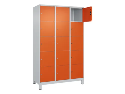 lockerkast,HxBxD 1950x1200x500mm,3x5vakken,vak B 400mm,cil.-slot