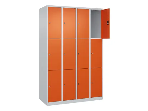 lockerkast,HxBxD 1850x1200x500mm,4x3vakken,vak B 300mm,cil.-slot
