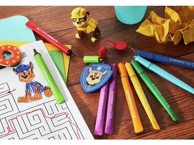 Viltstift STABILO Cappi + badge PAW Patrol 12 stuks