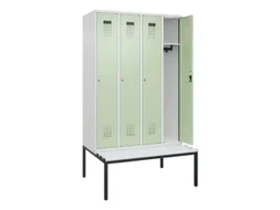 locker met bank,HxBxD 2120x1200x815mm,4vak,vak B 300mm,cilinderslot