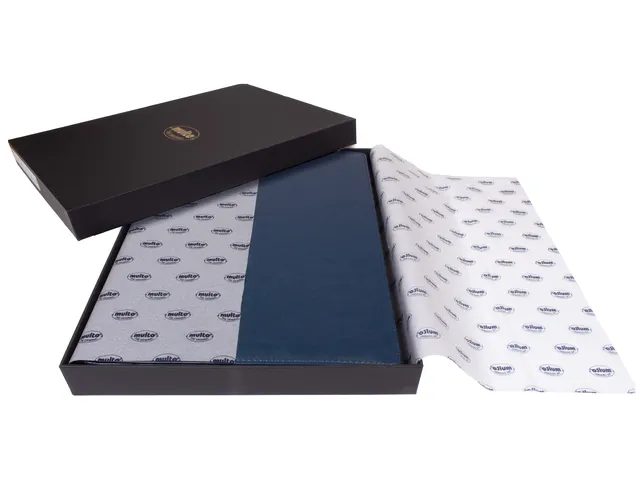Schrijfmap Multo Hannibal A4 blauw kunstleder met schrijfblok